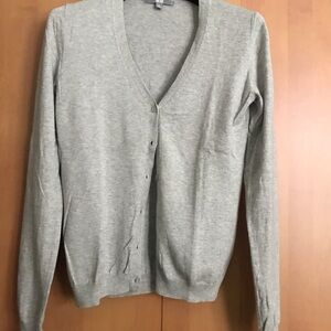 Uniqlo Gray Cardigan V-Neck Sweater